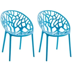 CLP Set van 2 Tuinstoel Hope Kunststof - blauw