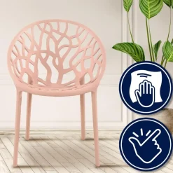 CLP Set van 4 Tuinstoel Hope Kunststof - roze