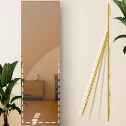 CLP Staande spiegel Benicia vierkant - Glas - goudglans