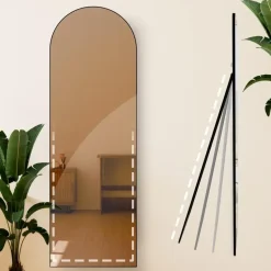 CLP Staande spiegel Moline ovaal - Glas - mat zwart