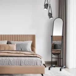 CLP Staande spiegel Nane ovaal - Metaal - zwart