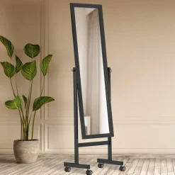 CLP Staande spiegel Yolanda vierkant - Hout - zwart