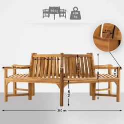 CLP Teakbank Sonja 250 cm