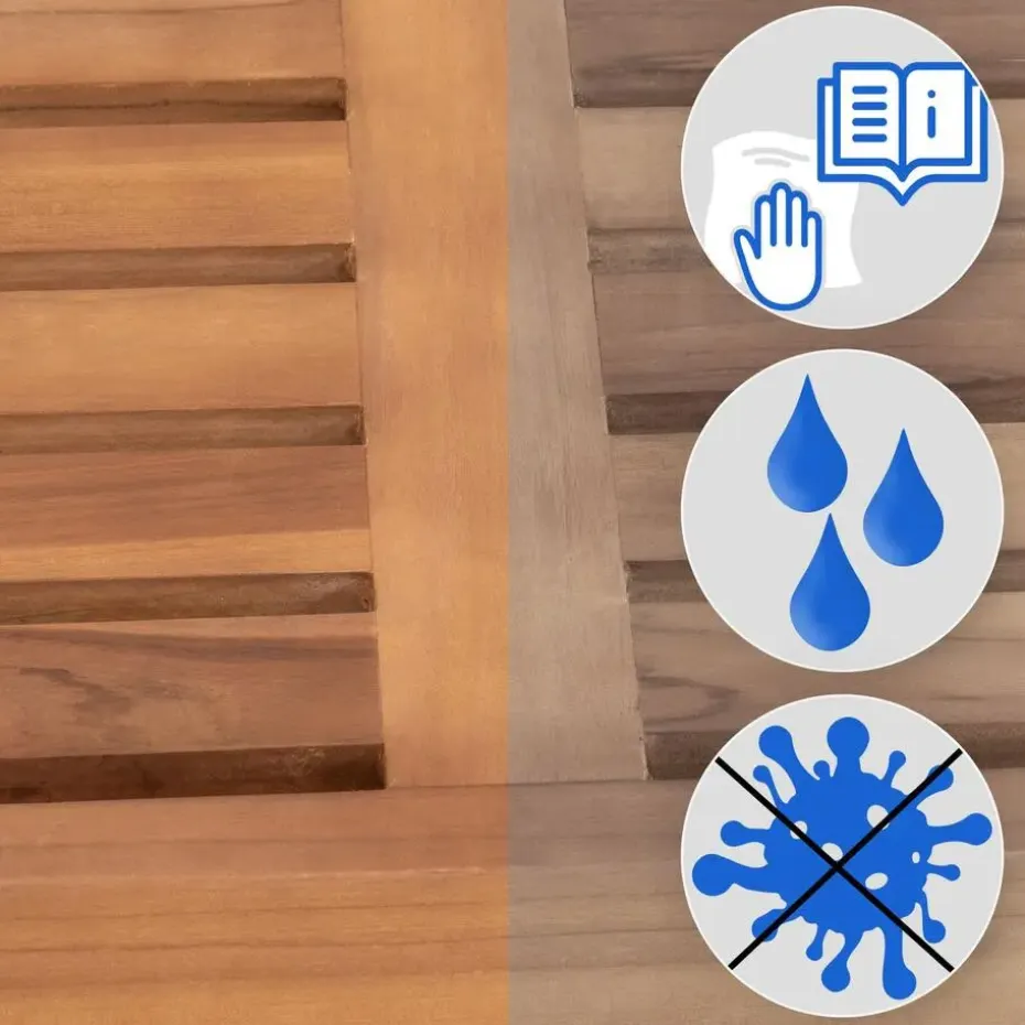 CLP Teakbank Teakbank 120 cm mit Abdeckhaube 120 cm