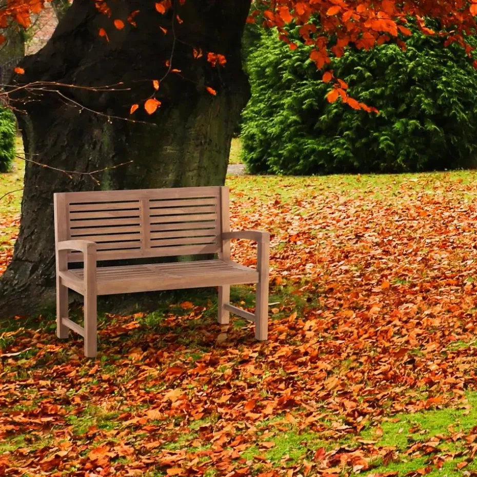 CLP Teakbank Teakbank 120 cm mit Abdeckhaube 120 cm