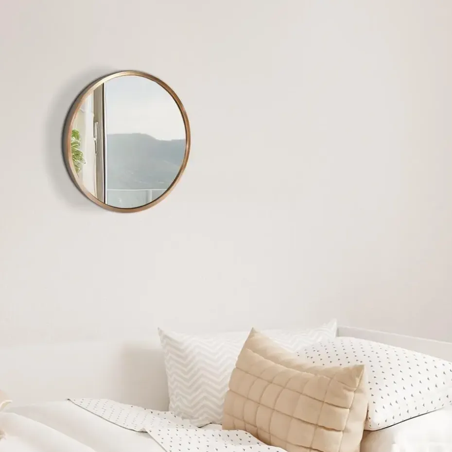 CLP Wandspiegel Elsie rond - Metaal - mat goud - 30cm