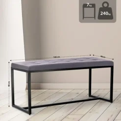 CLP 2-zits Bankje Barci 100 cm - grijs