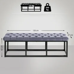 CLP 2-zits Bankje Polson 120 cm - grijs