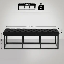 CLP 2-zits Bankje Polson 120 cm - zwart