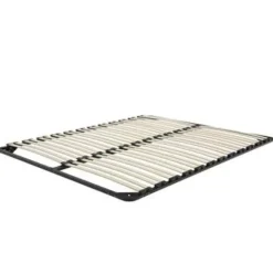 COMBOURG - Lattenbodem - Zwart - 160 x 200 cm - Staal