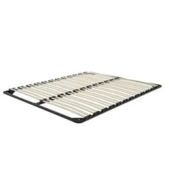 COMBOURG - Lattenbodem - Zwart - 160 x 200 cm - Staal