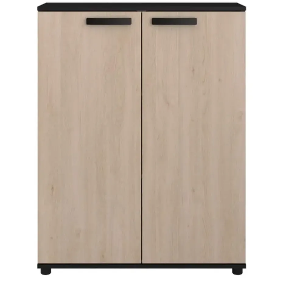 Commode Celestia met 2 deuren - eikdecor/zwart