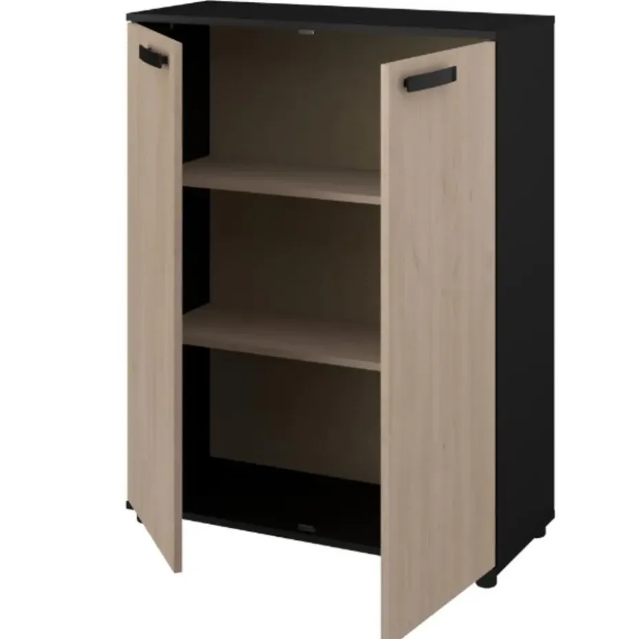 Commode Celestia met 2 deuren - eikdecor/zwart