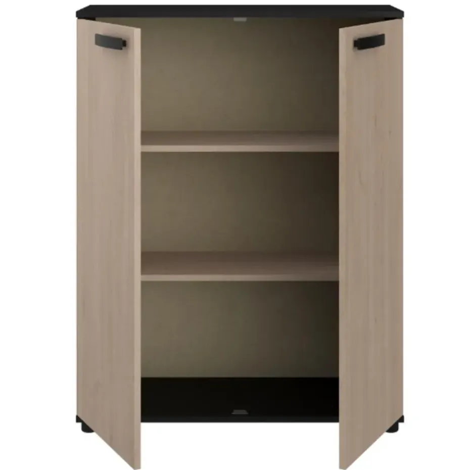 Commode Celestia met 2 deuren - eikdecor/zwart