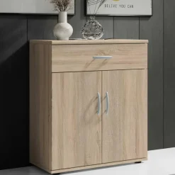 Commode Viviane 60cm met 2 deuren- 1 lade - eik