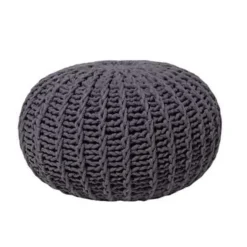 CONRAD - Poef - Donkergrijs - 50 cm - Katoen