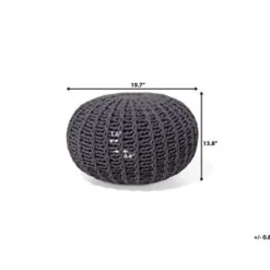 CONRAD - Poef - Donkergrijs - 50 cm - Katoen