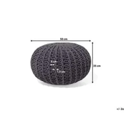 CONRAD - Poef - Donkergrijs - 50 cm - Katoen