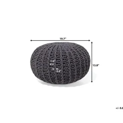 CONRAD - Poef - Donkergrijs - 50 cm - Katoen