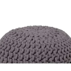 CONRAD S - Poef - Donkergrijs - 40 cm - Katoen