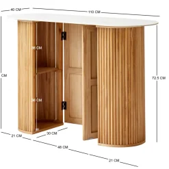 Console van hout met marmerlook blad