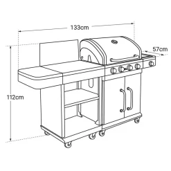 Cook'in Garden Barbecue FIDGI 8 - Zwart - Staal
