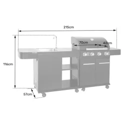 Cook'in Garden Modulaire buitenkeuken FYRA - Zwart - Staal