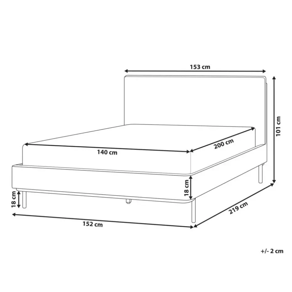 CORIO - Tweepersoonsbed - Taupe - 140 x 200 cm - Polyester