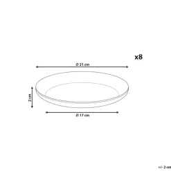 COSTMARY - Bijzetborden set van 8 - Grijs - Steengoed