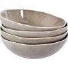 COSTMARY - Diepe borden set van 4 - Grijs - Steengoed