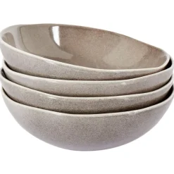 COSTMARY - Diepe borden set van 4 - Grijs - Steengoed