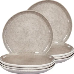 COSTMARY - Dinerborden set van 8 - Grijs - Steengoed