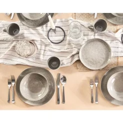 COSTMARY - Dinerborden set van 4 - Grijs - Steengoed