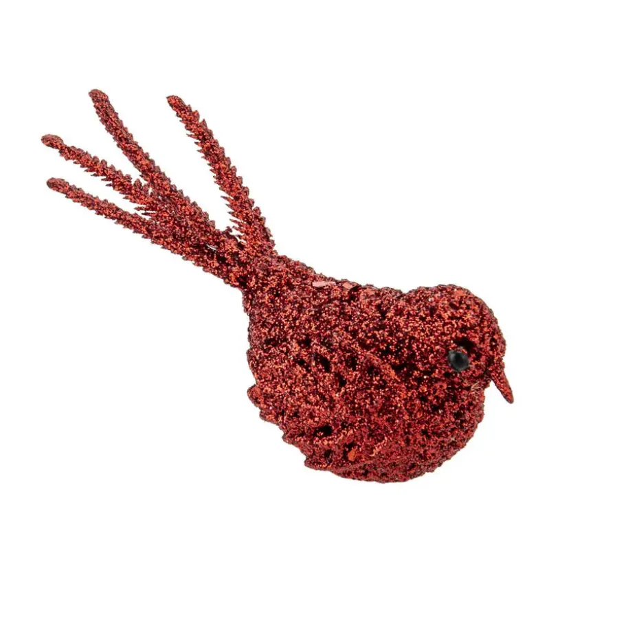 Cosy @ Home Kersthangers - vogel - rood - 3 stuks - 16 cm