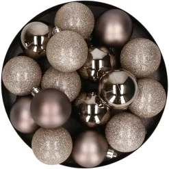 Cosy & Trendy Kerstballen - 12x - champagne - 6 cm - kunststof