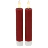 Countryfield Led kaarsen/dinerkaarsen - 2x - rood - 15 cm