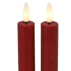 Countryfield Led kaarsen/dinerkaarsen - 2x - rood - 15 cm