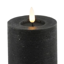 Countryfield LED kaars/stompkaars - zwart - D7,5 x H8 cm - timer