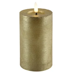 Countryfield LED kaars/stompkaars - goud - D7,5 x H12,5 cm - timer