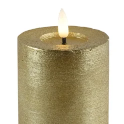 Countryfield LED kaars/stompkaars - goud - D7,5 x H12,5 cm - timer
