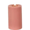 Countryfield LED kaars/stompkaars - roze - D7,5 x H12,5 cm - timer