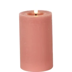 Countryfield LED kaars/stompkaars - roze - D7,5 x H12,5 cm - timer