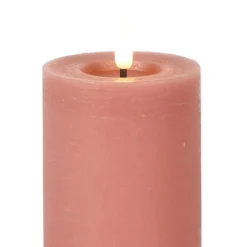 Countryfield LED kaars/stompkaars - roze - D7,5 x H12,5 cm - timer