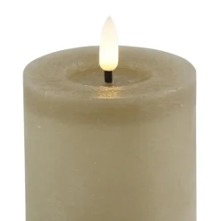 Countryfield LED kaars/stompkaars - beige - D7,5 x H8 cm - timer