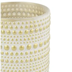 Countryfield theelichthouder/kaarsenhouder - creme/goud - H8 cm