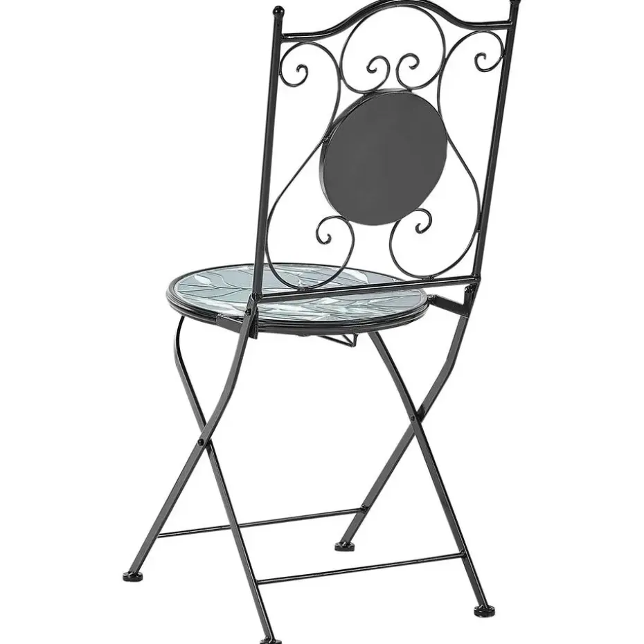 COZZANA - Tuinstoel set van 2 - Zwart - Metaal