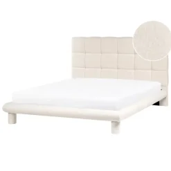 CRESSAT - Tweepersoonsbed - Off-white - 140 x 200 cm - Bouclé