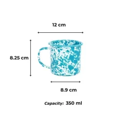 Crow Canyon Home Mokkenset Splatter - 4 Stuks - Turquoise