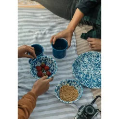 Crow Canyon Home Serviesset Splatter - 4-delig - Zwart