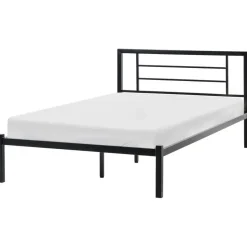 CUSSET - Tweepersoonsbed - Zwart - 120 x 200 cm - Metaal